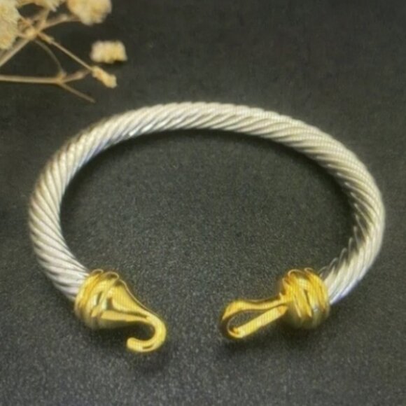 David Yurman Modern Twist Silver & Gold Bracelet - Picture 2 of 6
